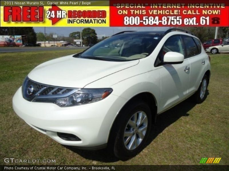 Glacier White Pearl / Beige 2011 Nissan Murano SL