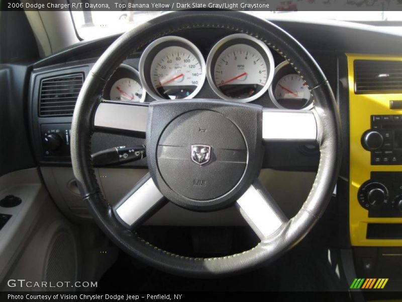 Top Banana Yellow / Dark Slate Gray/Light Graystone 2006 Dodge Charger R/T Daytona