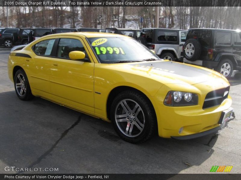 Top Banana Yellow / Dark Slate Gray/Light Graystone 2006 Dodge Charger R/T Daytona