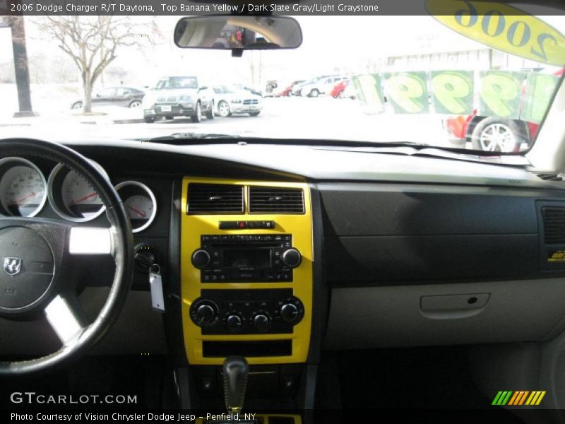 Top Banana Yellow / Dark Slate Gray/Light Graystone 2006 Dodge Charger R/T Daytona