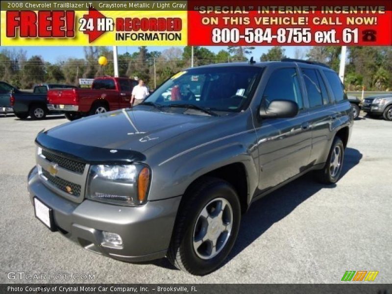 Graystone Metallic / Light Gray 2008 Chevrolet TrailBlazer LT