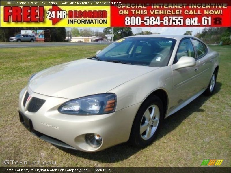 Gold Mist Metallic / Cashmere/Ebony 2008 Pontiac Grand Prix Sedan