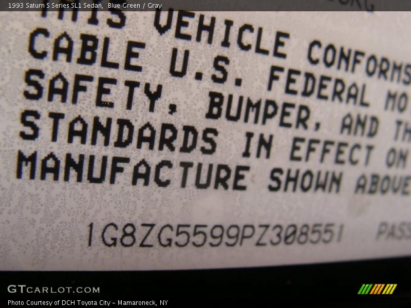 Blue Green / Gray 1993 Saturn S Series SL1 Sedan