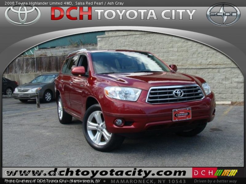 Salsa Red Pearl / Ash Gray 2008 Toyota Highlander Limited 4WD