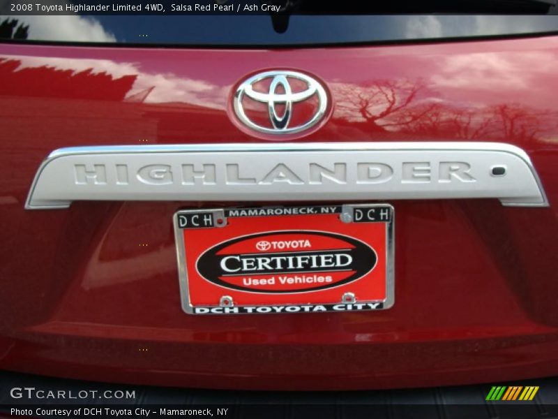 Salsa Red Pearl / Ash Gray 2008 Toyota Highlander Limited 4WD