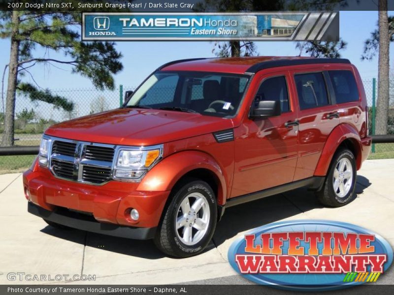 Sunburst Orange Pearl / Dark Slate Gray 2007 Dodge Nitro SXT