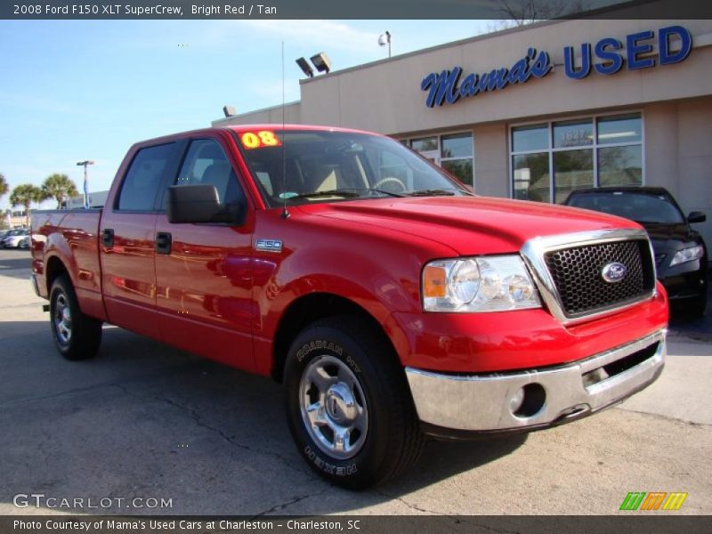 Bright Red / Tan 2008 Ford F150 XLT SuperCrew