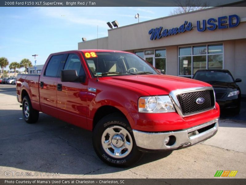 Bright Red / Tan 2008 Ford F150 XLT SuperCrew