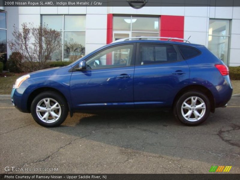 Indigo Blue Metallic / Gray 2008 Nissan Rogue SL AWD