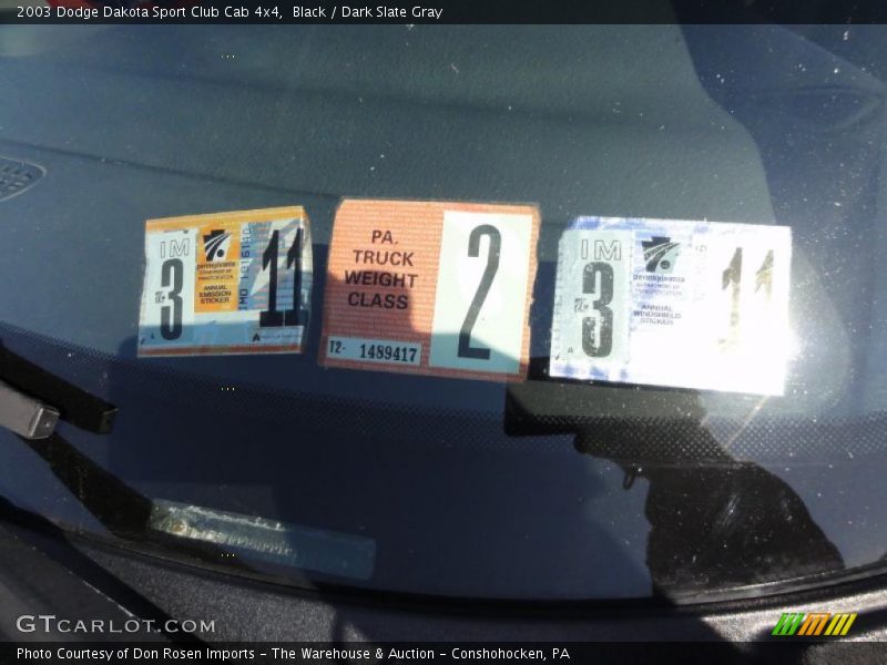 Black / Dark Slate Gray 2003 Dodge Dakota Sport Club Cab 4x4
