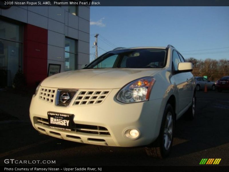 Phantom White Pearl / Black 2008 Nissan Rogue SL AWD