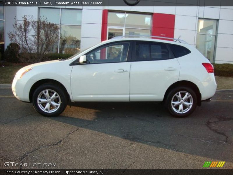Phantom White Pearl / Black 2008 Nissan Rogue SL AWD