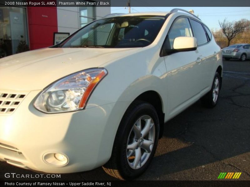 Phantom White Pearl / Black 2008 Nissan Rogue SL AWD