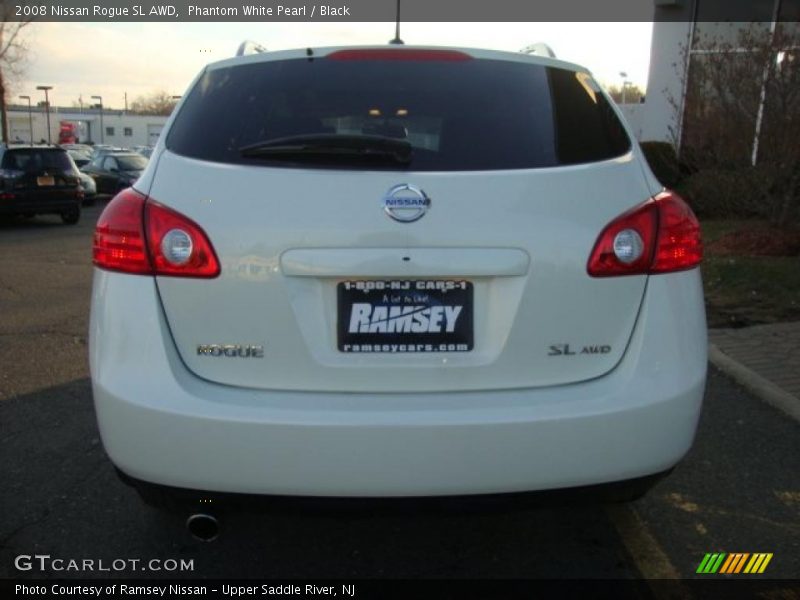 Phantom White Pearl / Black 2008 Nissan Rogue SL AWD