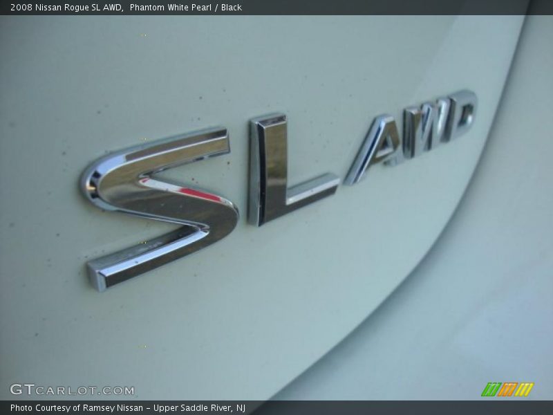 Phantom White Pearl / Black 2008 Nissan Rogue SL AWD