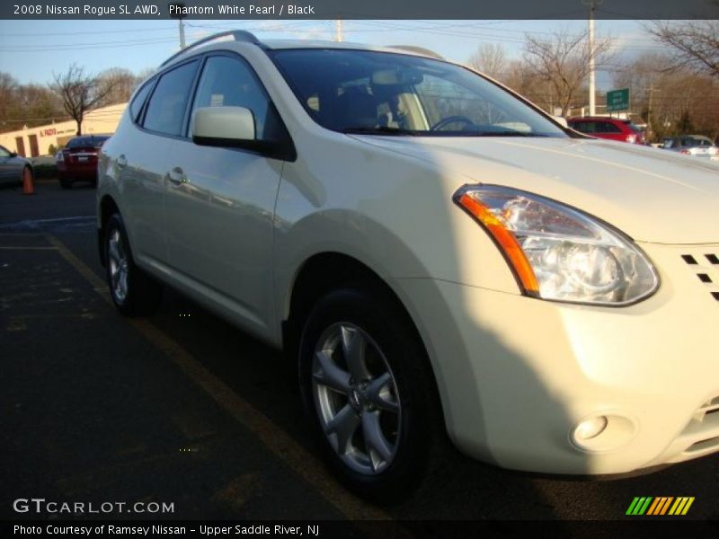 Phantom White Pearl / Black 2008 Nissan Rogue SL AWD