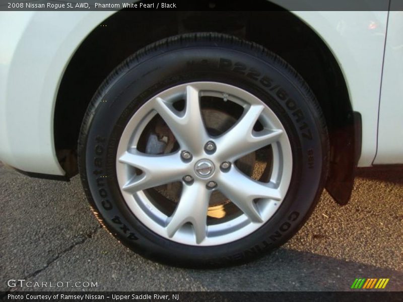 Phantom White Pearl / Black 2008 Nissan Rogue SL AWD