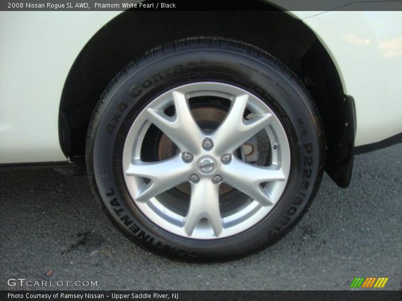 Phantom White Pearl / Black 2008 Nissan Rogue SL AWD