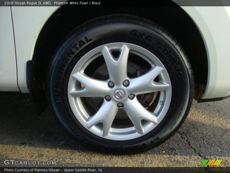 Phantom White Pearl / Black 2008 Nissan Rogue SL AWD