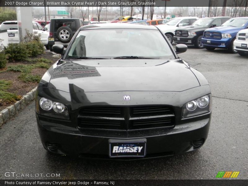 Brilliant Black Crystal Pearl / Dark Slate Gray/Light Graystone 2007 Dodge Charger