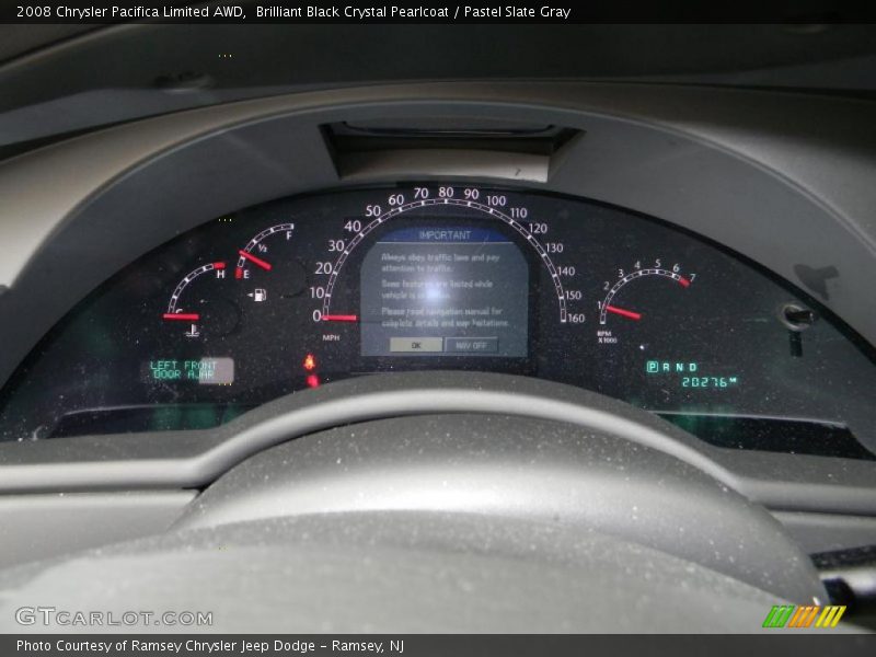 Brilliant Black Crystal Pearlcoat / Pastel Slate Gray 2008 Chrysler Pacifica Limited AWD