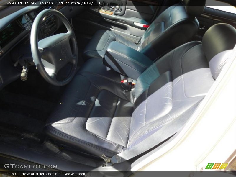 Cotillion White / Navy Blue 1999 Cadillac DeVille Sedan