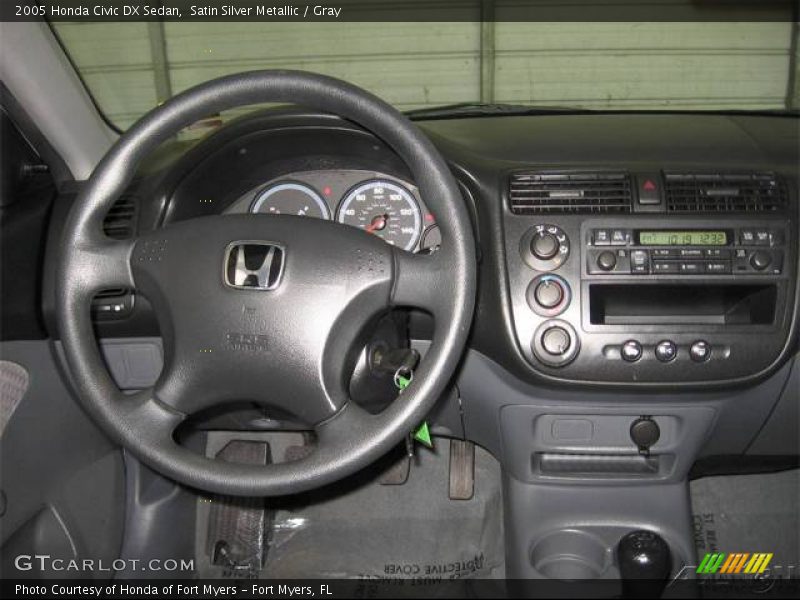 Satin Silver Metallic / Gray 2005 Honda Civic DX Sedan