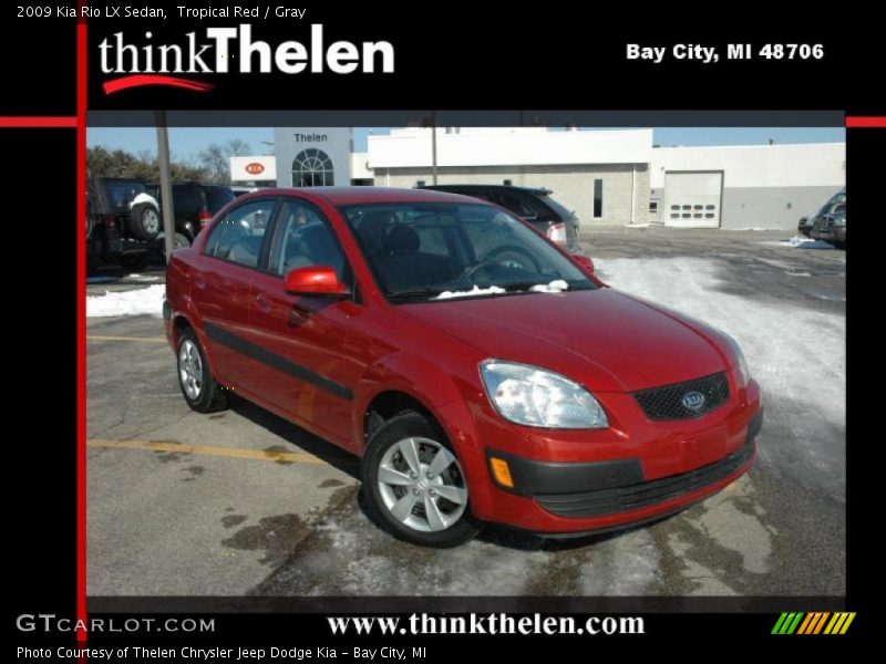 Tropical Red / Gray 2009 Kia Rio LX Sedan
