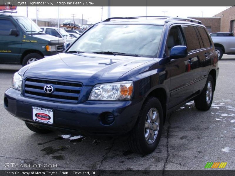 Indigo Ink Pearl / Gray 2005 Toyota Highlander V6