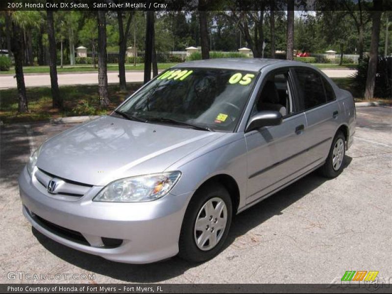 Satin Silver Metallic / Gray 2005 Honda Civic DX Sedan