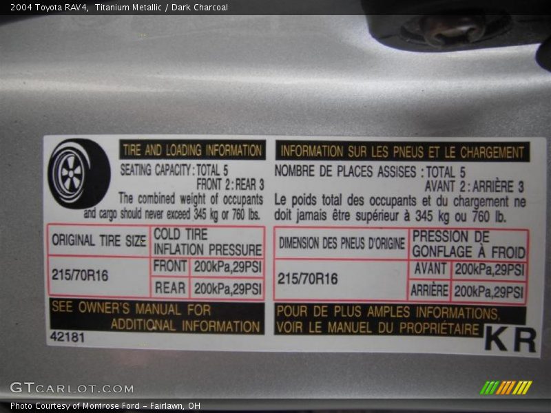 Titanium Metallic / Dark Charcoal 2004 Toyota RAV4
