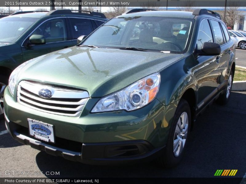 Cypress Green Pearl / Warm Ivory 2011 Subaru Outback 2.5i Wagon