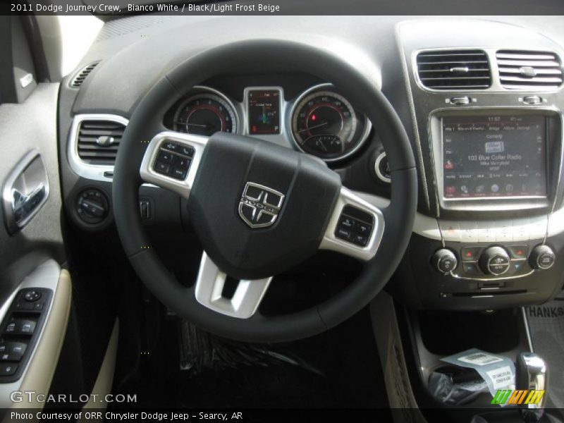 Bianco White / Black/Light Frost Beige 2011 Dodge Journey Crew
