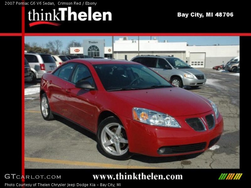 Crimson Red / Ebony 2007 Pontiac G6 V6 Sedan