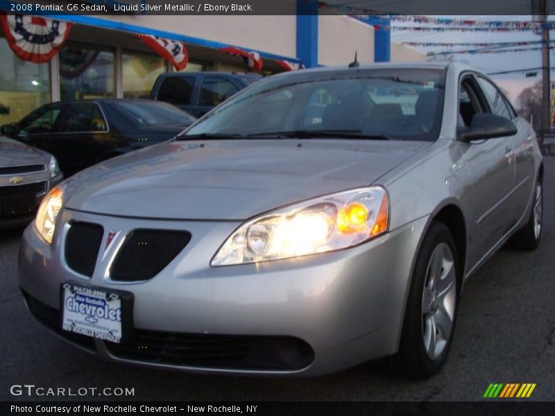 Liquid Silver Metallic / Ebony Black 2008 Pontiac G6 Sedan