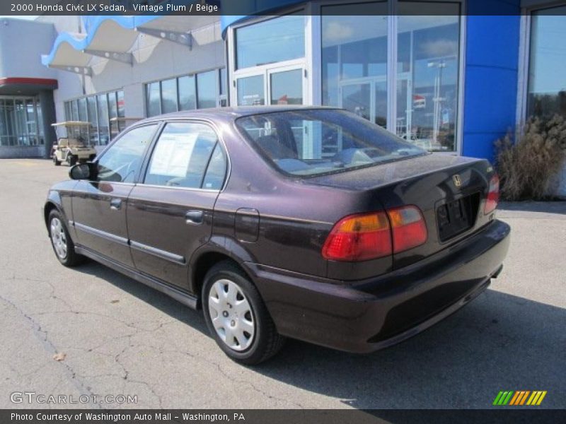 Vintage Plum / Beige 2000 Honda Civic LX Sedan
