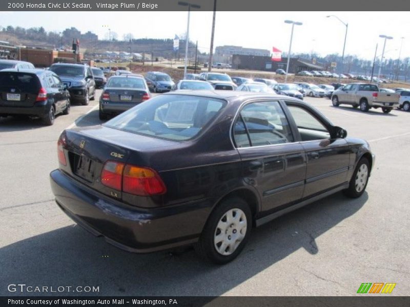 Vintage Plum / Beige 2000 Honda Civic LX Sedan