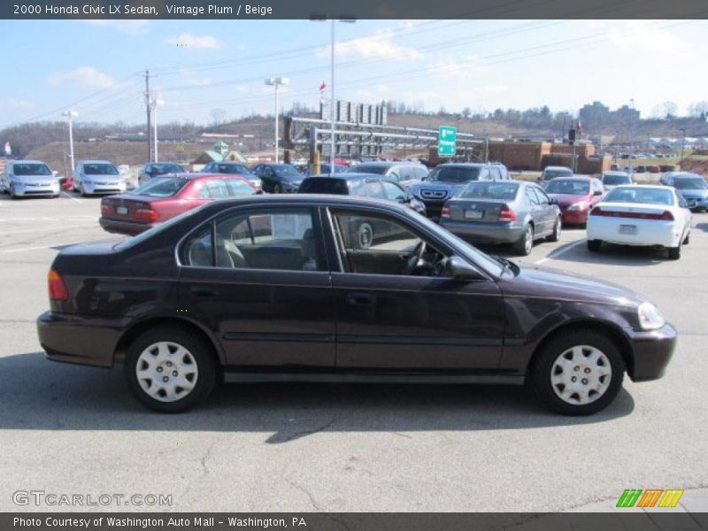 Vintage Plum / Beige 2000 Honda Civic LX Sedan
