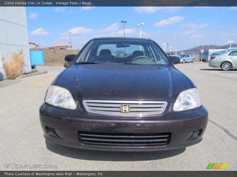 Vintage Plum / Beige 2000 Honda Civic LX Sedan