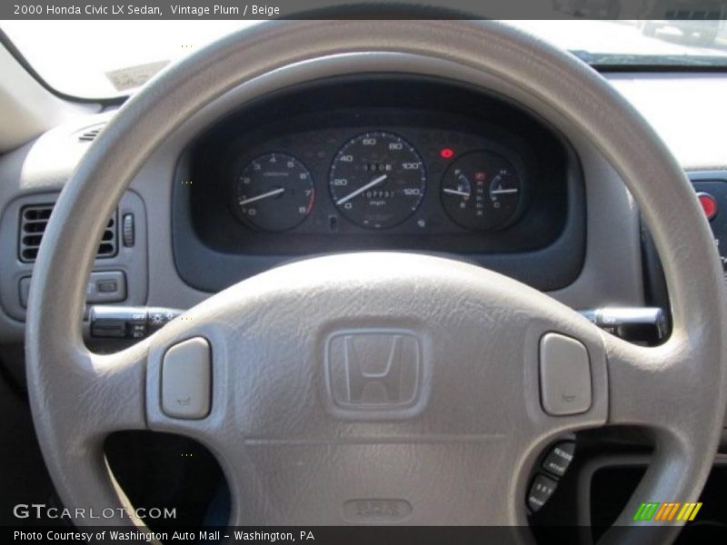 Vintage Plum / Beige 2000 Honda Civic LX Sedan