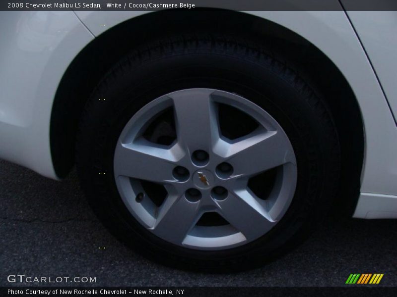 White / Cocoa/Cashmere Beige 2008 Chevrolet Malibu LS Sedan