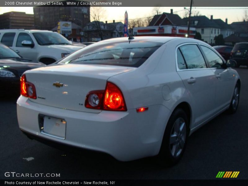 White / Cocoa/Cashmere Beige 2008 Chevrolet Malibu LS Sedan