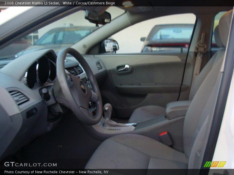 White / Cocoa/Cashmere Beige 2008 Chevrolet Malibu LS Sedan