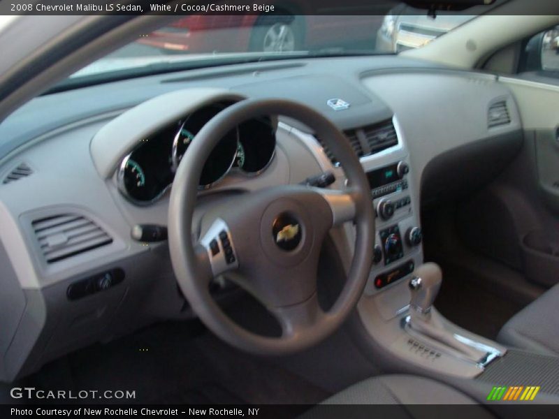 White / Cocoa/Cashmere Beige 2008 Chevrolet Malibu LS Sedan