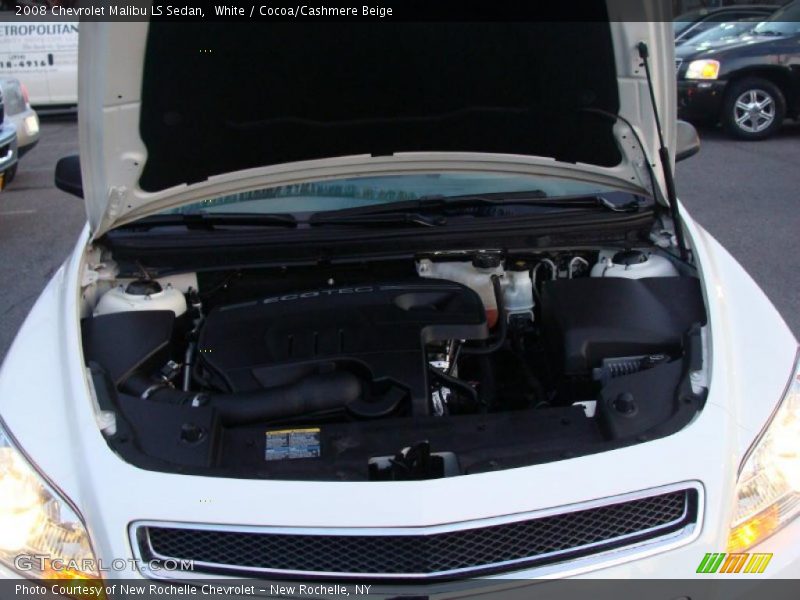 White / Cocoa/Cashmere Beige 2008 Chevrolet Malibu LS Sedan
