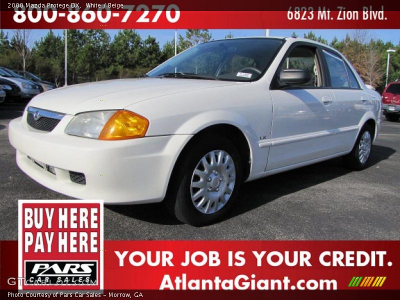 White / Beige 2000 Mazda Protege DX