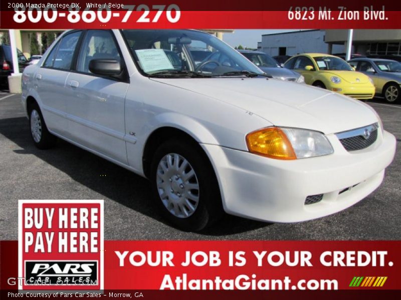 White / Beige 2000 Mazda Protege DX