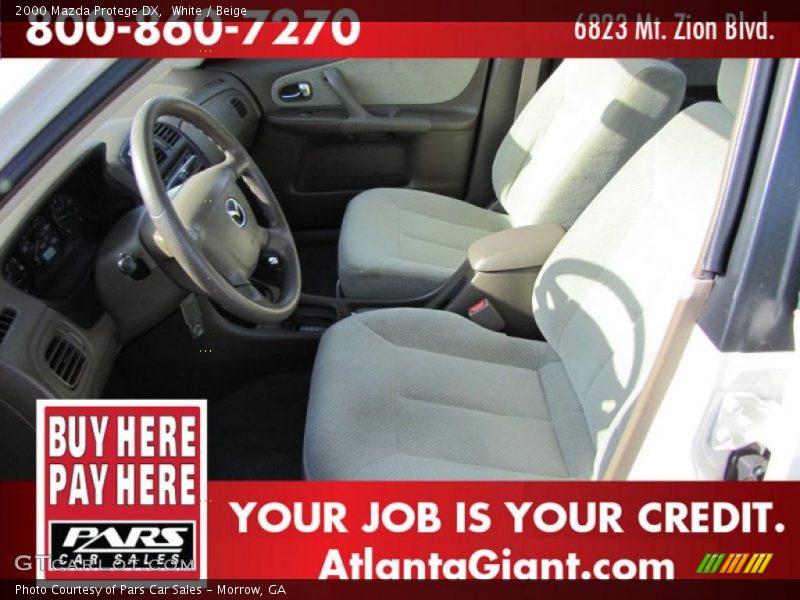 White / Beige 2000 Mazda Protege DX