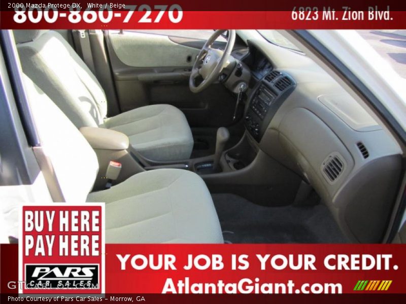 White / Beige 2000 Mazda Protege DX
