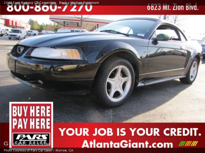 Black / Medium Parchment 2000 Ford Mustang GT Convertible